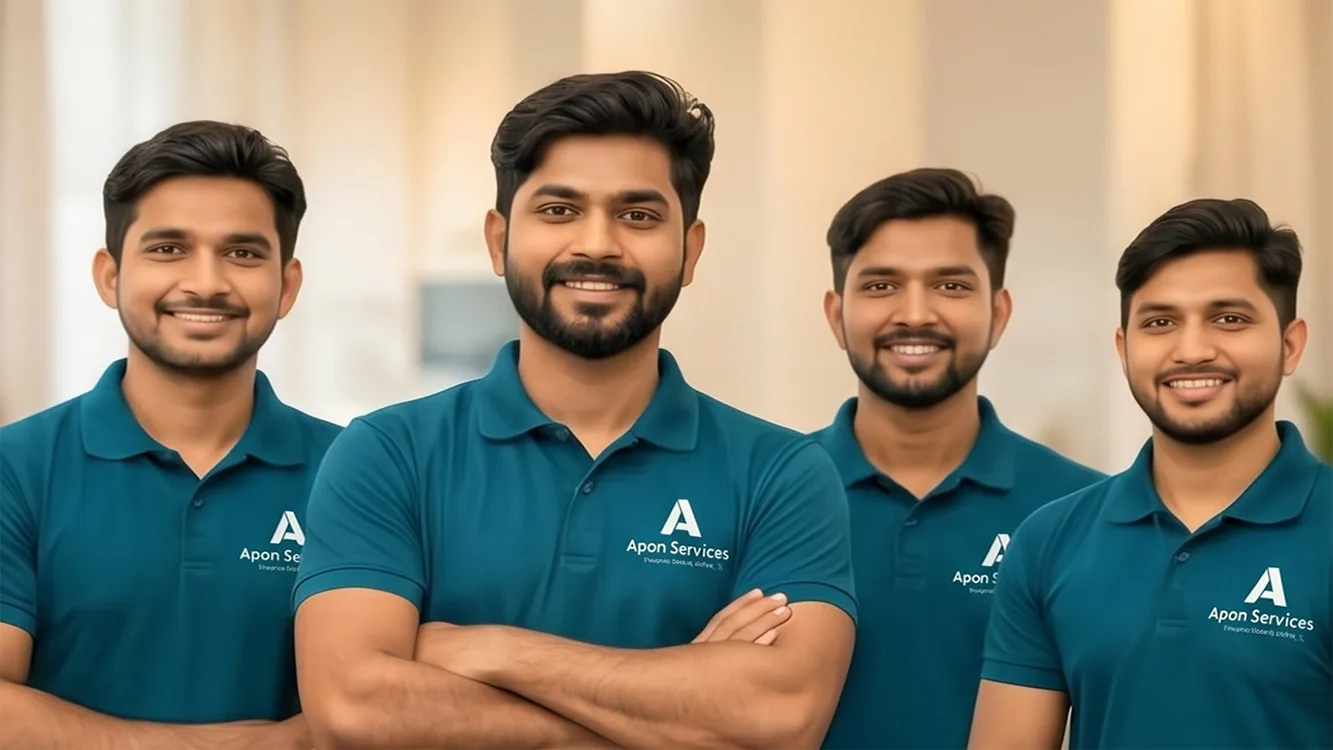 Apon Services team members on a job
